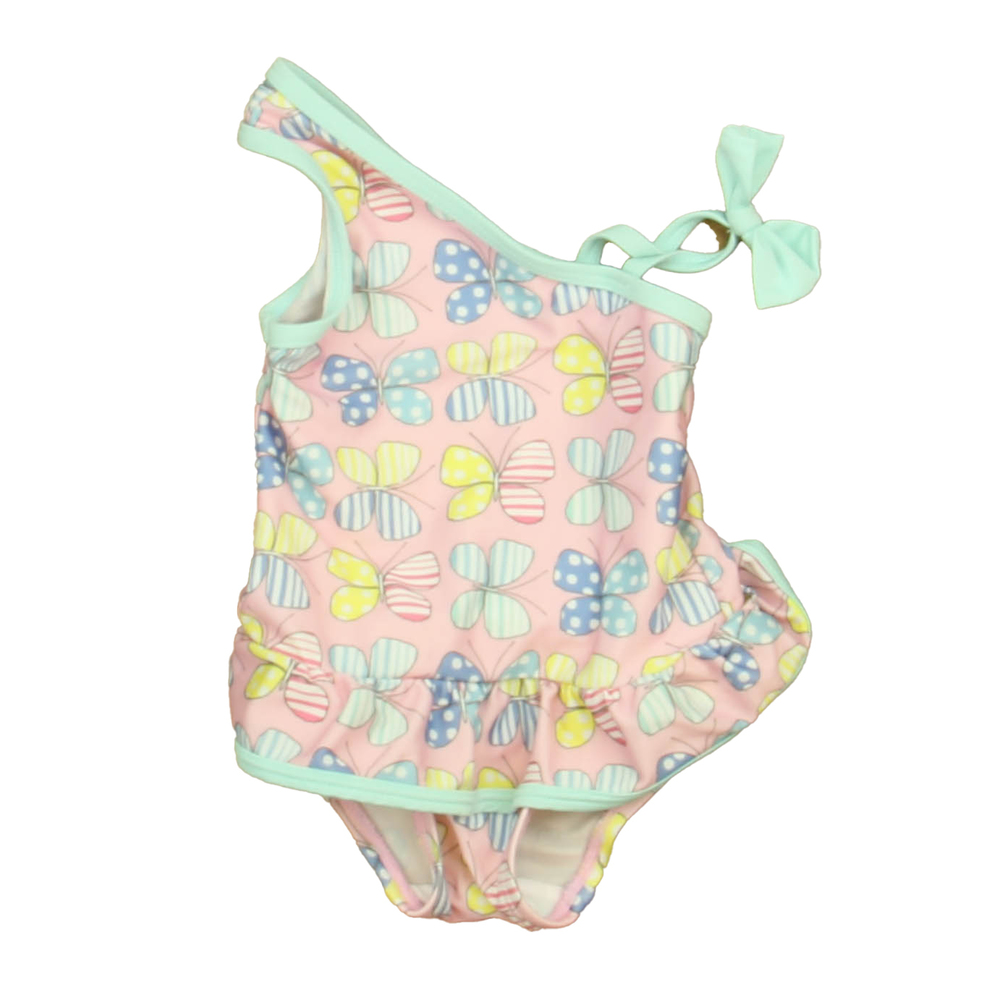 Floatimini Girls Pink Butterflies 1-piece Swimsuit size: 12 Months